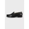 Leather loafers with relief heel