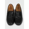 Leather loafers with relief heel