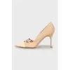 Textile stiletto heels