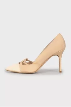 Textile stiletto heels