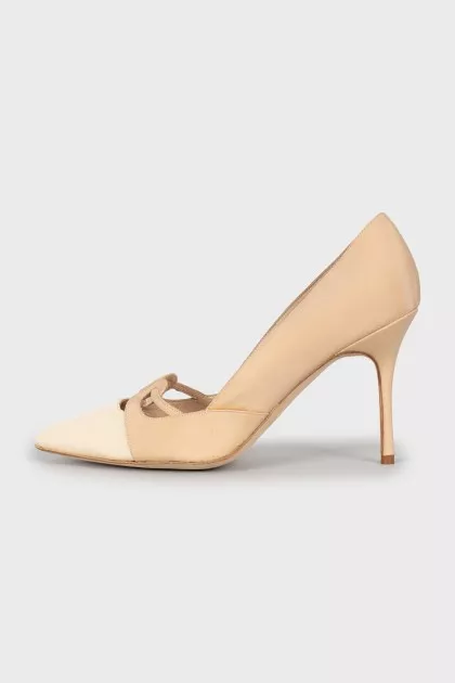 Textile stiletto heels