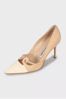 Textile stiletto heels