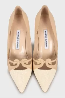 Textile stiletto heels