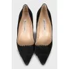 Suede shoes with decorative toes