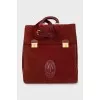 Men's red suede bag