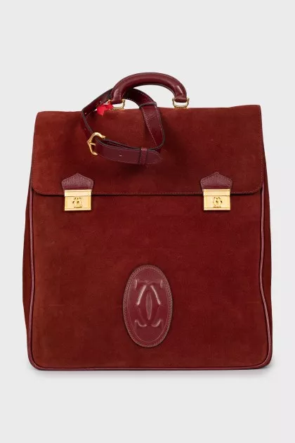 Men's red suede bag