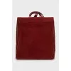 Men's red suede bag