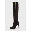 Brown suede boots