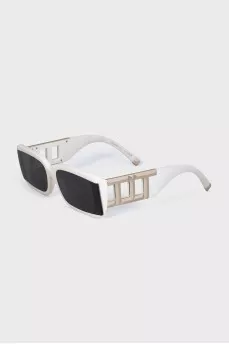White rectangular sunglasses
