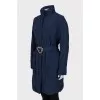 Blue fitted jacket with tag
