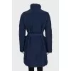 Blue fitted jacket with tag
