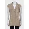 Double-breasted suede vest