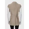 Double-breasted suede vest