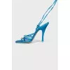 Textile lace-up sandals
