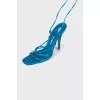 Textile lace-up sandals