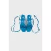 Textile lace-up sandals