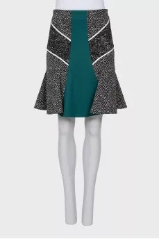Skirt in a combined print with a tag