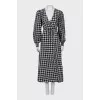 Checkered wrap dress