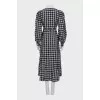 Checkered wrap dress