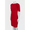 Red dress decorated with frills