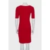 Red dress decorated with frills