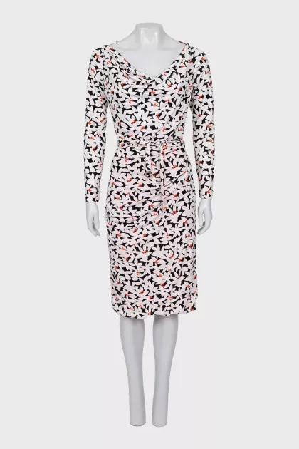 Fitted silk dress with tag