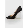 Transparent heel shoes