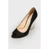 Transparent heel shoes