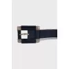 Vintage blue leather belt