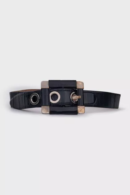 Vintage blue leather belt