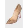 Leather shoes with spikes