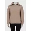 Beige Slim Fit Sweater