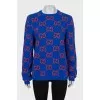 Wool jumper with signature print