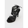 High sandals with a net
