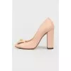 Beige leather shoes with buckle in front
