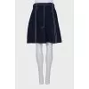 Blue skirt with decorative stitching