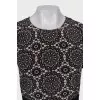 Silk dress with lace waistband
