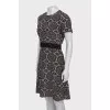 Silk dress with lace waistband
