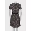Silk dress with lace waistband