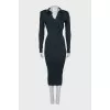 Green Ribbed Bodycon Dress