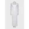 Fitted dress with raw edges