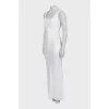 Fitted dress with raw edges