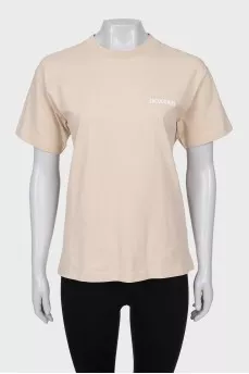 Straight T-shirt with brand logo