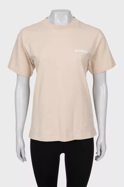 Straight T-shirt with brand logo