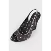 Polka dot wedge sandals