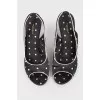 Polka dot wedge sandals