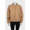 Brown wool bomber jacket