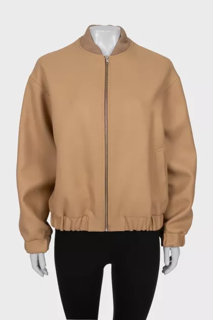 Brown wool bomber jacket