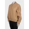 Brown wool bomber jacket