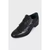 Leather loafers with metal decor